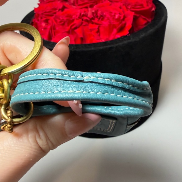 Vintage Coach Mini Hobo Ergo Key Ring/Bag Charm Blue Leather Mini Bag - Picture 13 of 13
